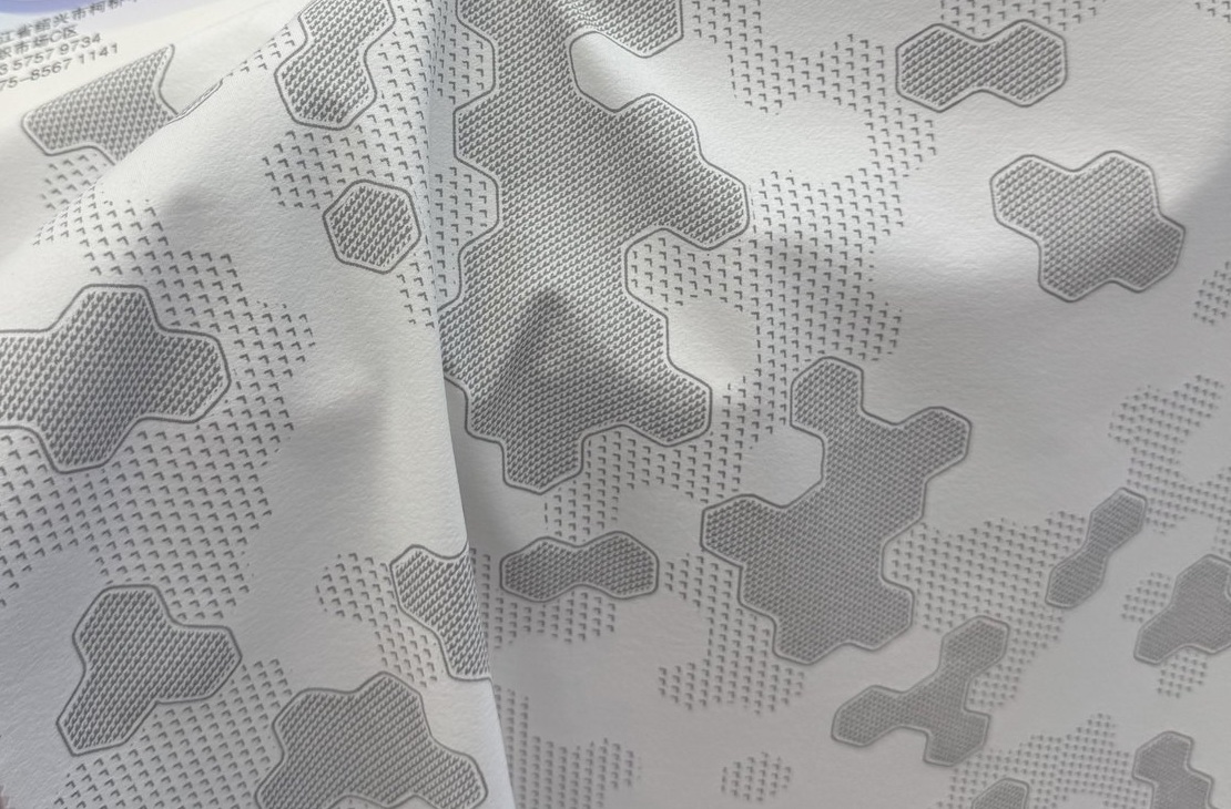 Grey tonal printed performance fabric
